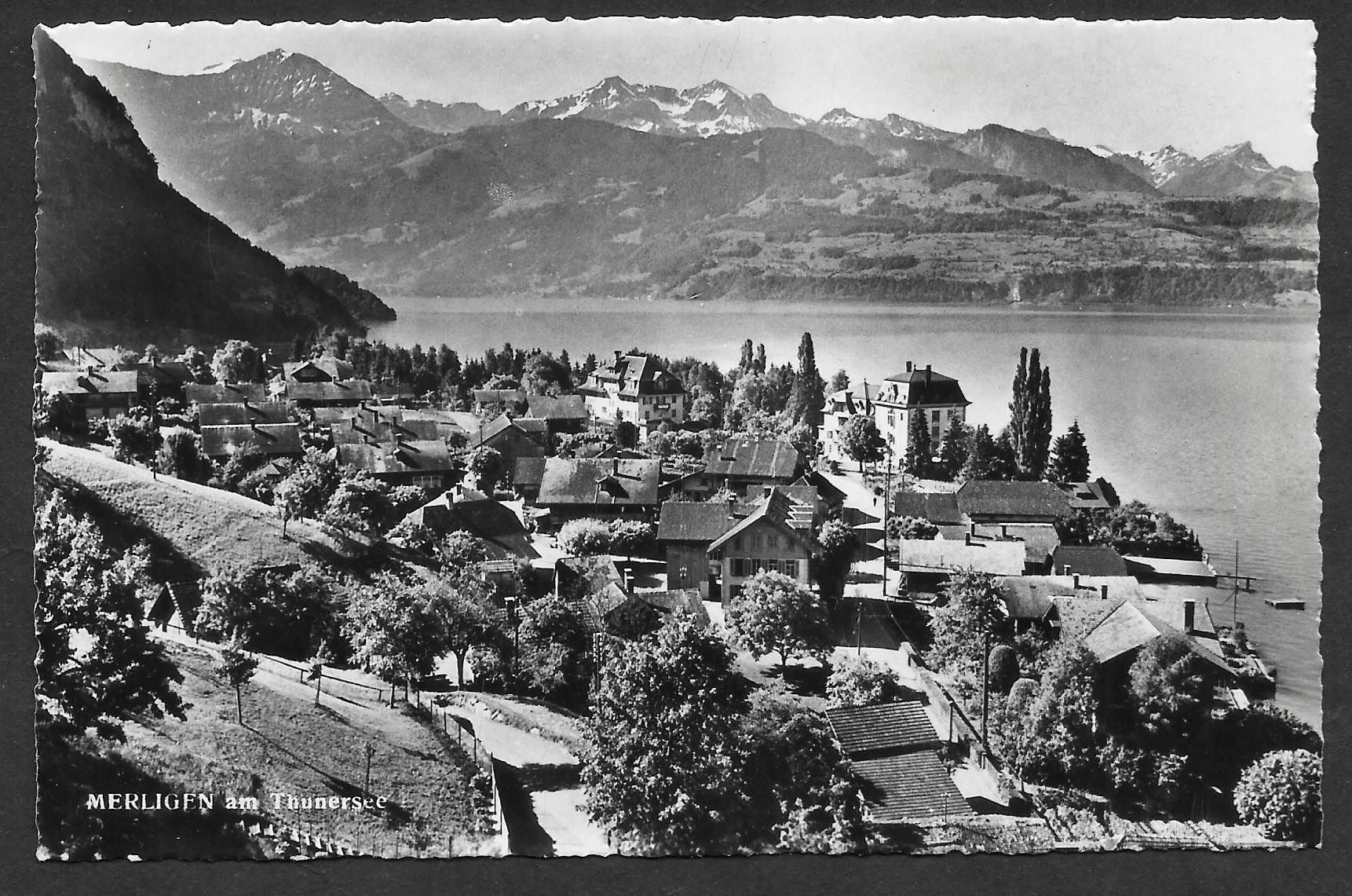 Cartoline postali: Merligen am Thunersee Teilansicht – Usato da Olten venduto da clotaldi