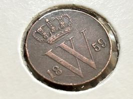 Königreich Niederlande 1/2 Cent 1859 K. Wilhelm III