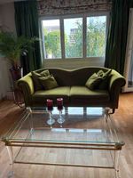 Designer Sofa Velvet Green Like New Condition