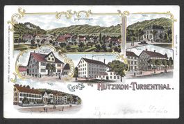 Hutzikon - Turbenthal farbige Lithografie 6 Bilder
