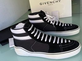 GIVENCHY George V Schwarz Canvas Leder High Sneakers 45 NEU