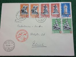 Enveloppe ( Couverts) philatélique Croix-Rouge Suisse 1940 