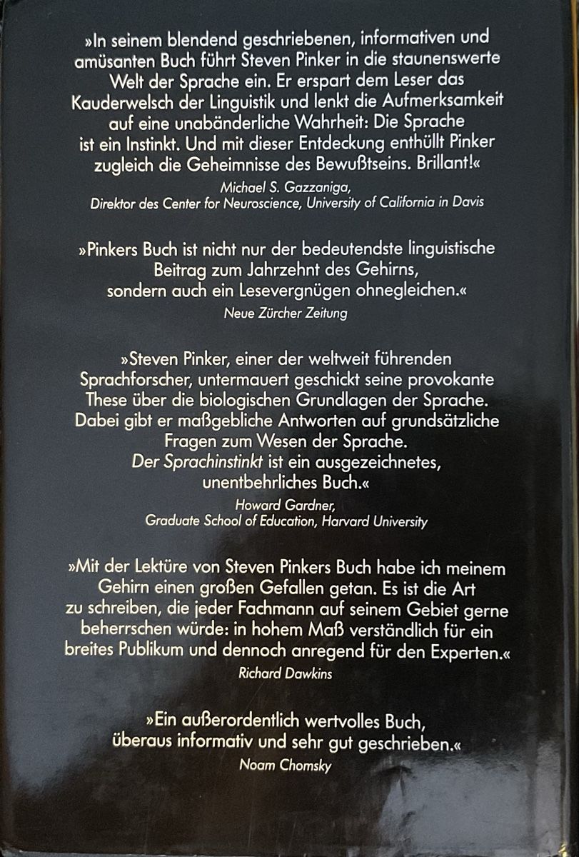 Libri: Steven Pinker: Der Sprachinstinkt – Usato da Herisau venduto da eri_2tb5 1
