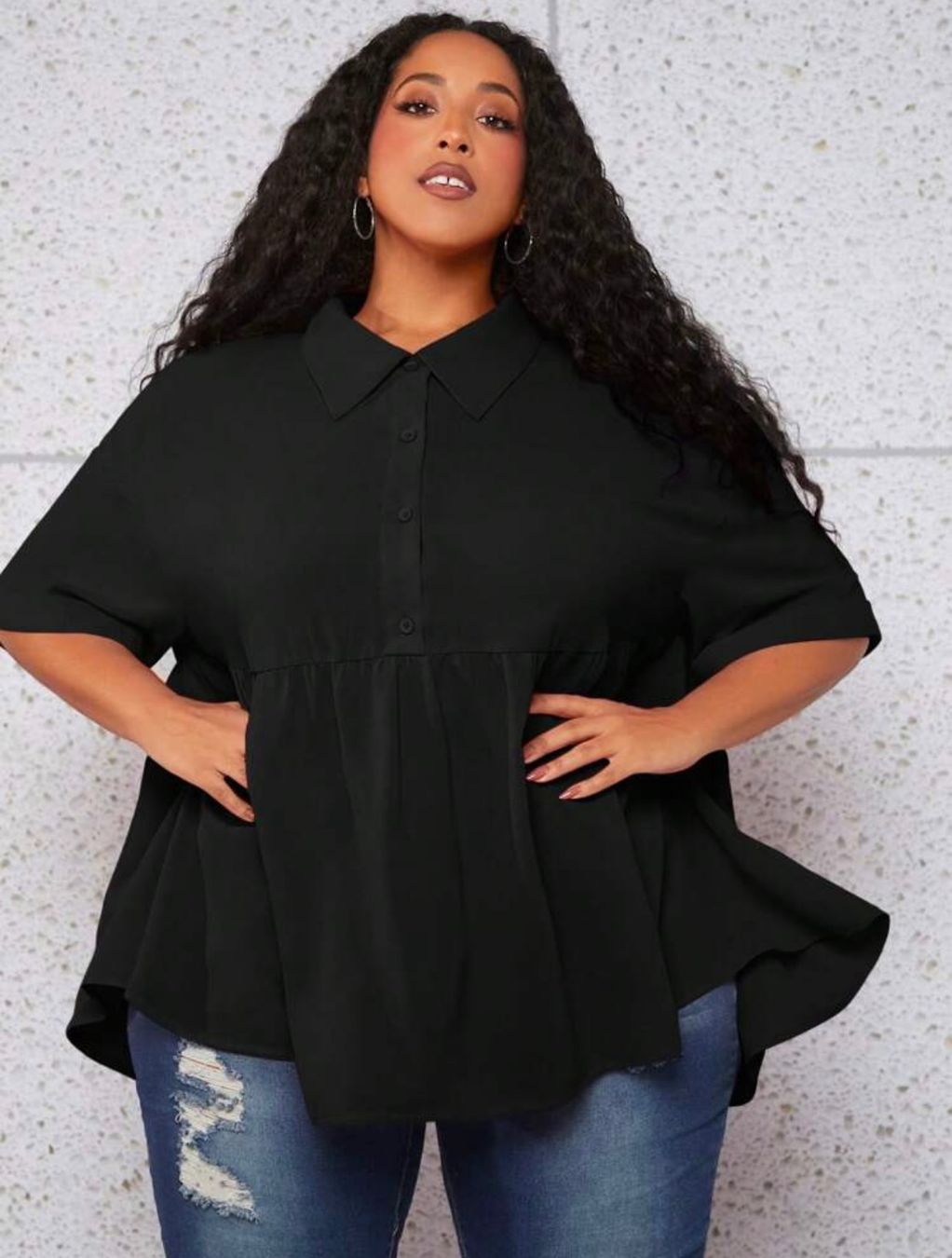 Shein Blusen: Bluse / Tunika schwarz Gr. 57 / 58 / 60 – Gebraucht aus Pratteln von a23_j2gs