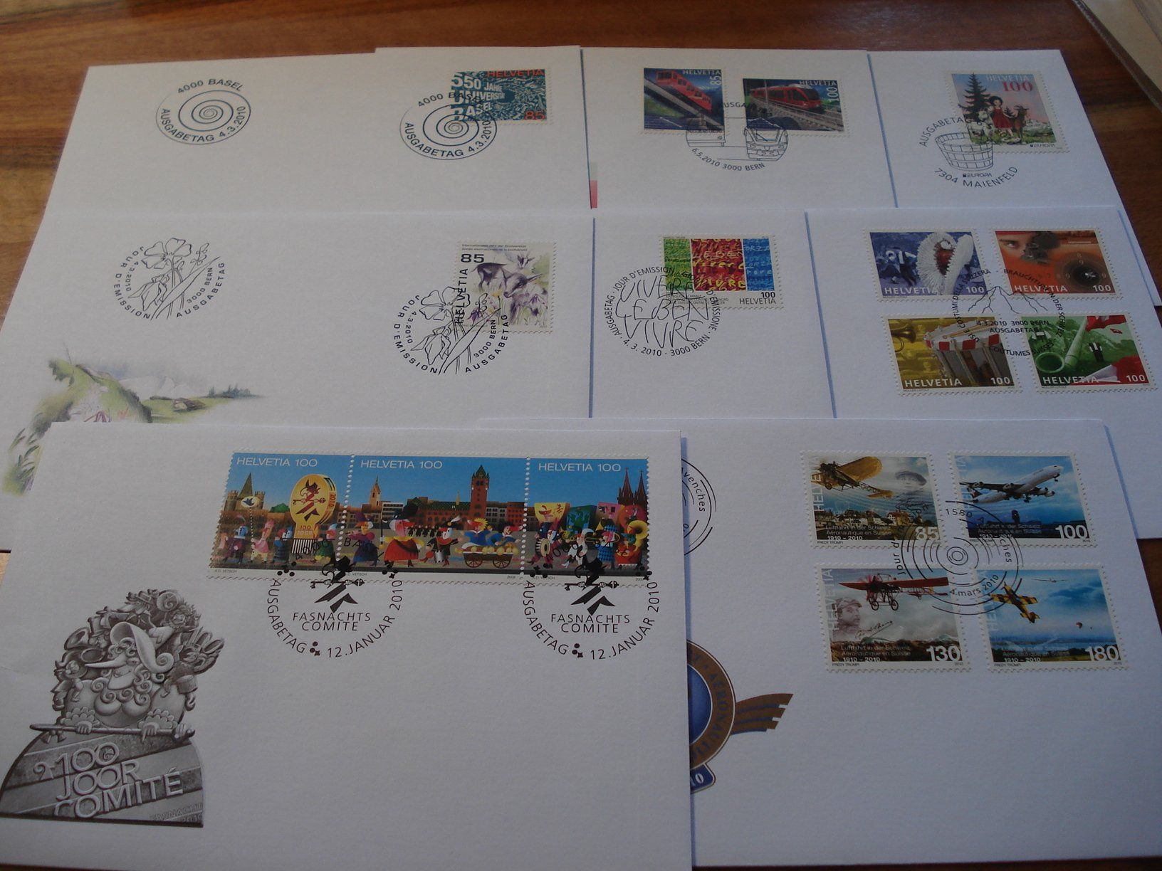 Tutti i francobolli: Schweiz 2010, Set FDC , 23 Belege – Usato da Niederwil AG venduto da morostahu 2