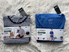 ⭐️LIVERGY⭐️ 2 x Herren Kurzer Pyjama Baumwolle M