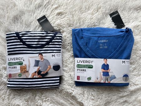 ⭐️LIVERGY⭐️ 2 x Herren Kurzer Pyjama Baumwolle M