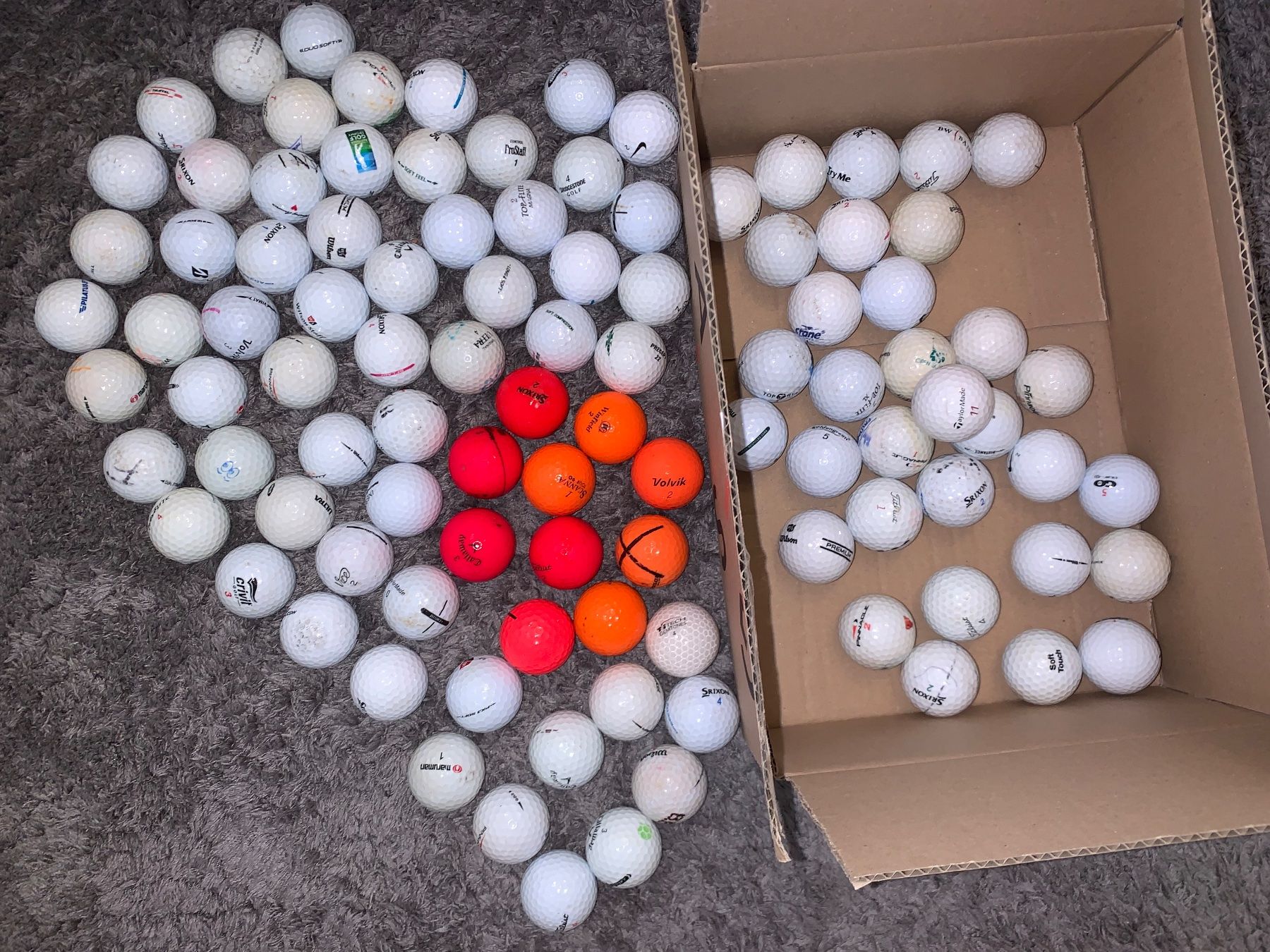 Palloni: 100 Golfbälle weiss/orange-rot gebraucht – Usato da Münchenbuchsee venduto da Dreamaction67 7