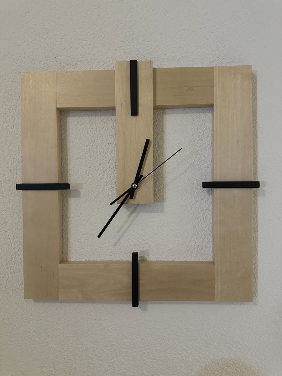 Orologi: Wanduhr Holz modern 46 x 46cm – Nuovo e nell'imballaggio originale da Unterlunkhofen venduto da dekoholz