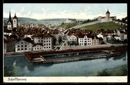 AK Schaffhausen, Teilansicht aus der Vogelschau