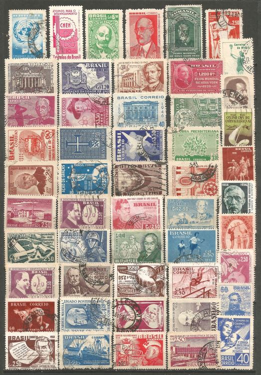 Lot De 91 Timbres Brésil – Collection Mixte, Divers Thèmes, Oblitérés UH
