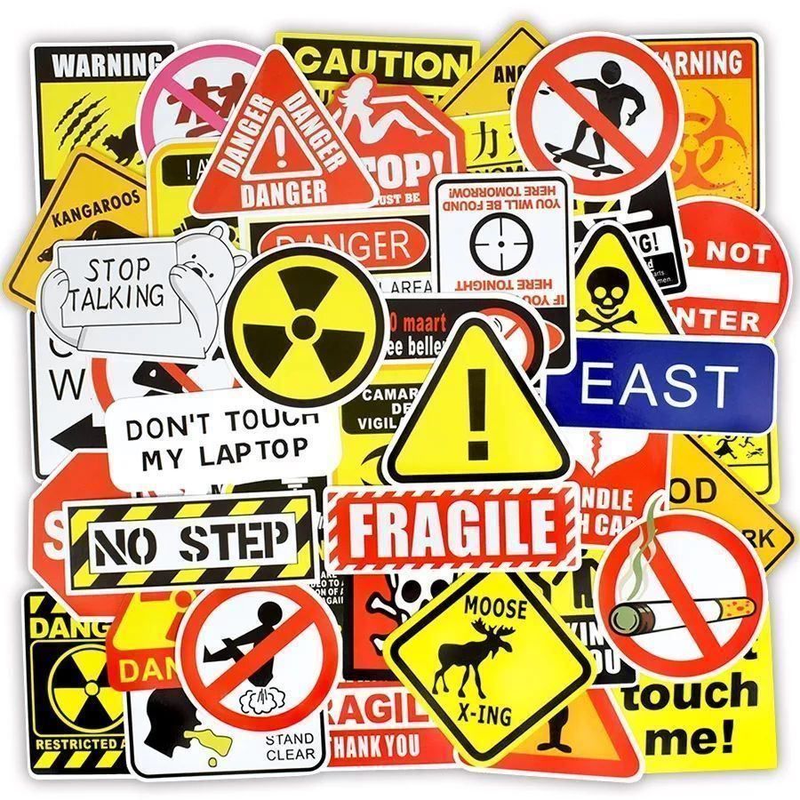 Sticker: 50 Stk. Warnung Aufkleber – Nuovo e nell'imballaggio originale da Winterthur venduto da Neilpryde01 1