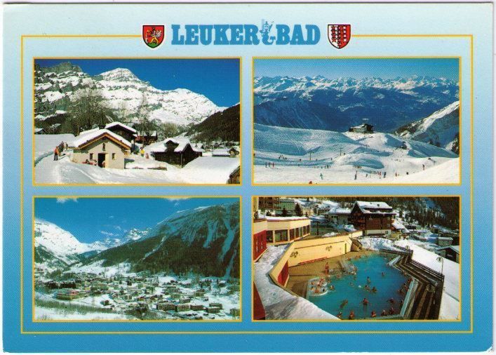Ansichtskarten: Leukerbad - 4 Bild AK – Gebraucht aus Binningen von Mountainrider