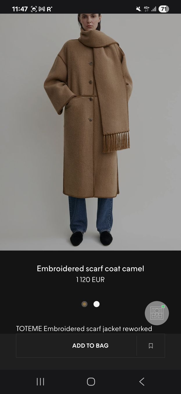 Totême Cappotti: toteme scarf coat – Nuovo e nell'imballaggio originale da Thal venduto da siri_speaks 7