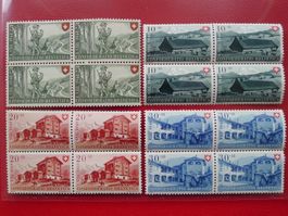 1948, B38-B41 ** postfrische Viererblöcke, Kat: 48.-