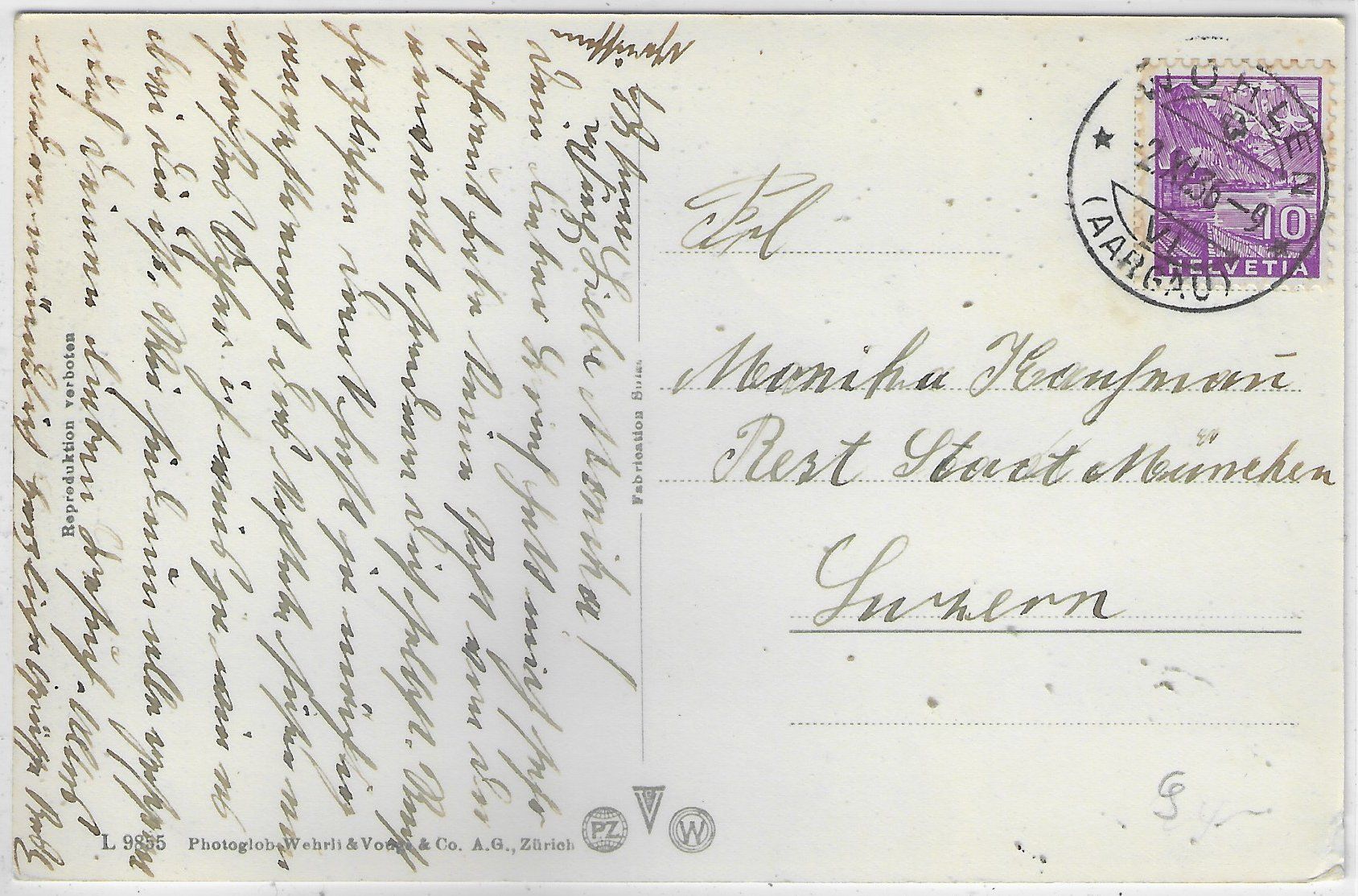 Cartoline postali: Wohlen AG - Teilansicht mit Kirche – Usato da Ettingen venduto da Kartenplanet 1