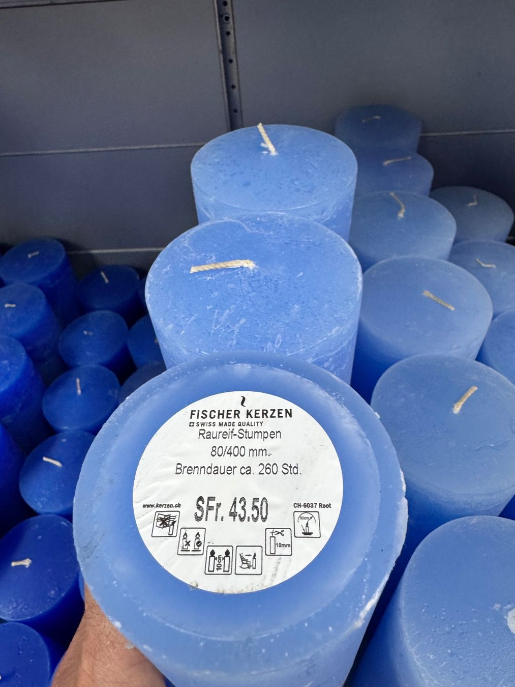 Candele: 048 Posten Raureif Kerzen hellblau aus Liquidation – Nuovo (secondo la descrizione) da Derendingen venduto da Meisterstuecke 5