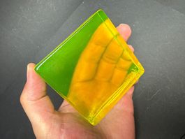 Uranglas Block, 80 x 80 x 22 mm, 340g