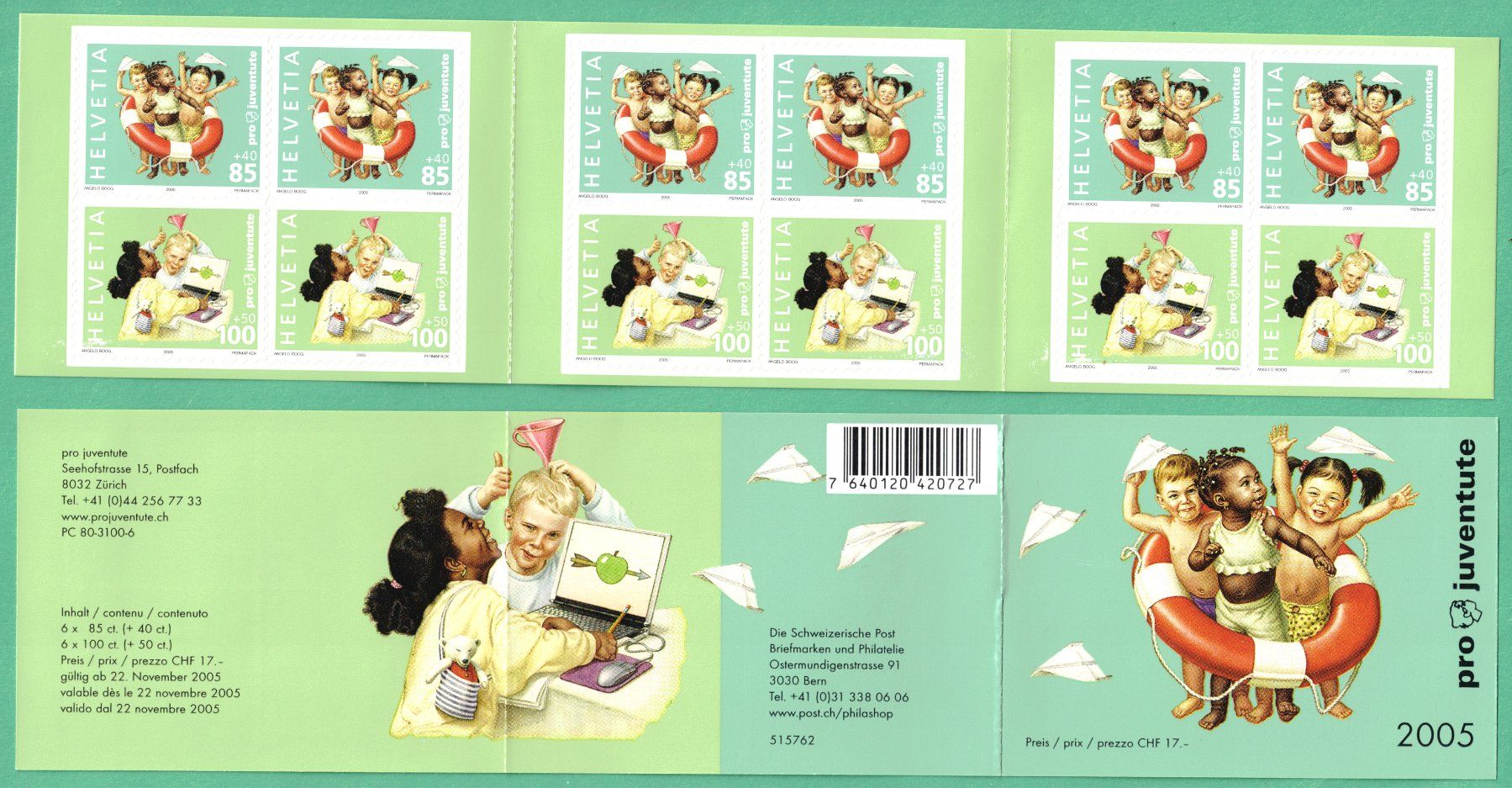 Tutti i francobolli: MH  2005   Pro Juventute    postfrisch   Postpreis CHF 17.00 – Nuovo (secondo la descrizione) da Mellingen venduto da Ginger
