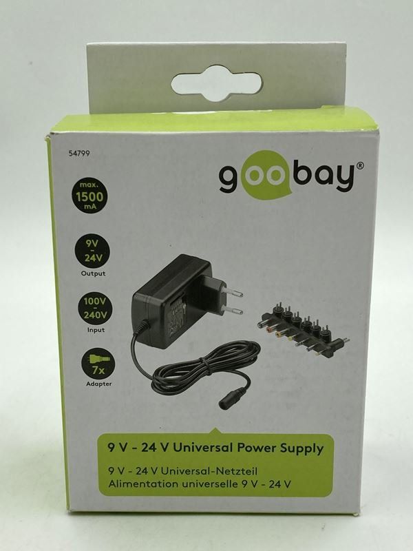 Caricabatterie: GOOBAY | Universal-Netzteil | 9 - 24 V | 7 Adapter – Nuovo (secondo la descrizione) da Wittenbach venduto da Restwert_St-Gallen