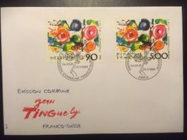 Tinguely Gemeinschaftsausgabe 1988 auf FDC
