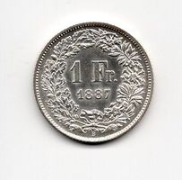 (1238) CH, 1 Franken 1887, top stgl