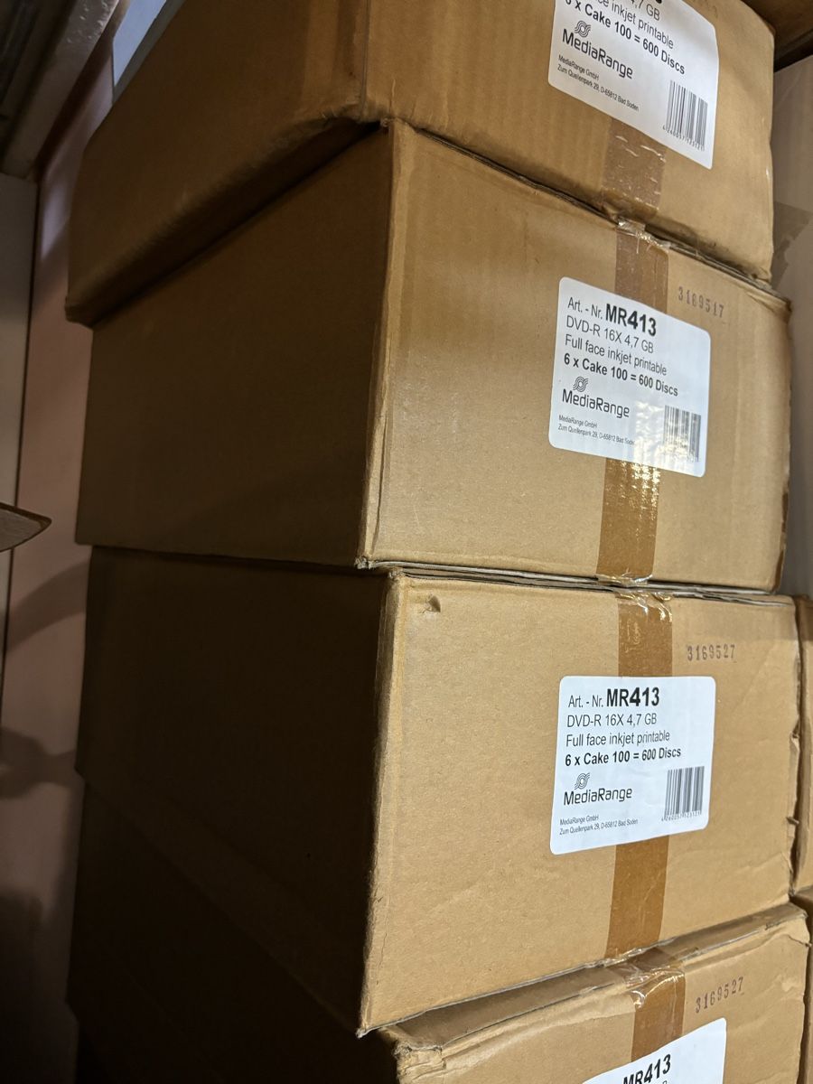 Alle DVDs: Dvd Printable weiss Media Range 600 Stk. – Neu und originalverpackt aus Zug von Deks 2