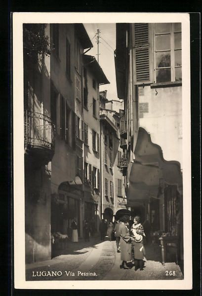 Cartoline postali: AK Lugano, Via Pessina – Usato da Berlin venduto da bartko-reher
