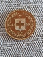20 Franken Helvetia 1891 Gold - selten!