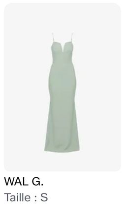 Robe longue WAL G. vert sauge bretelles perles taille S