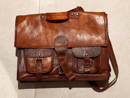 Echte Ledertasche, Vintage-Look