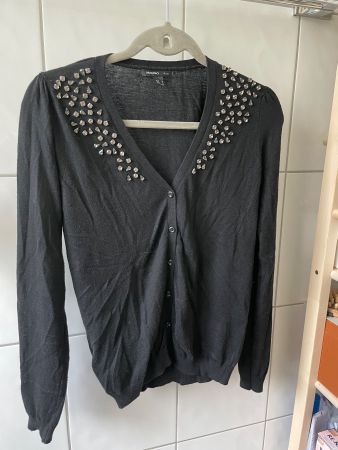 Mango Strickjacke mit Glitzersteinen Gr M