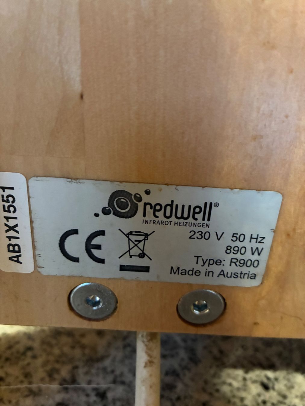 Redwell Radiatori: Redwell: Mobile Infrarot Heizplatte / Type R900 – Usato da Rüeggisberg venduto da pstuebi 3