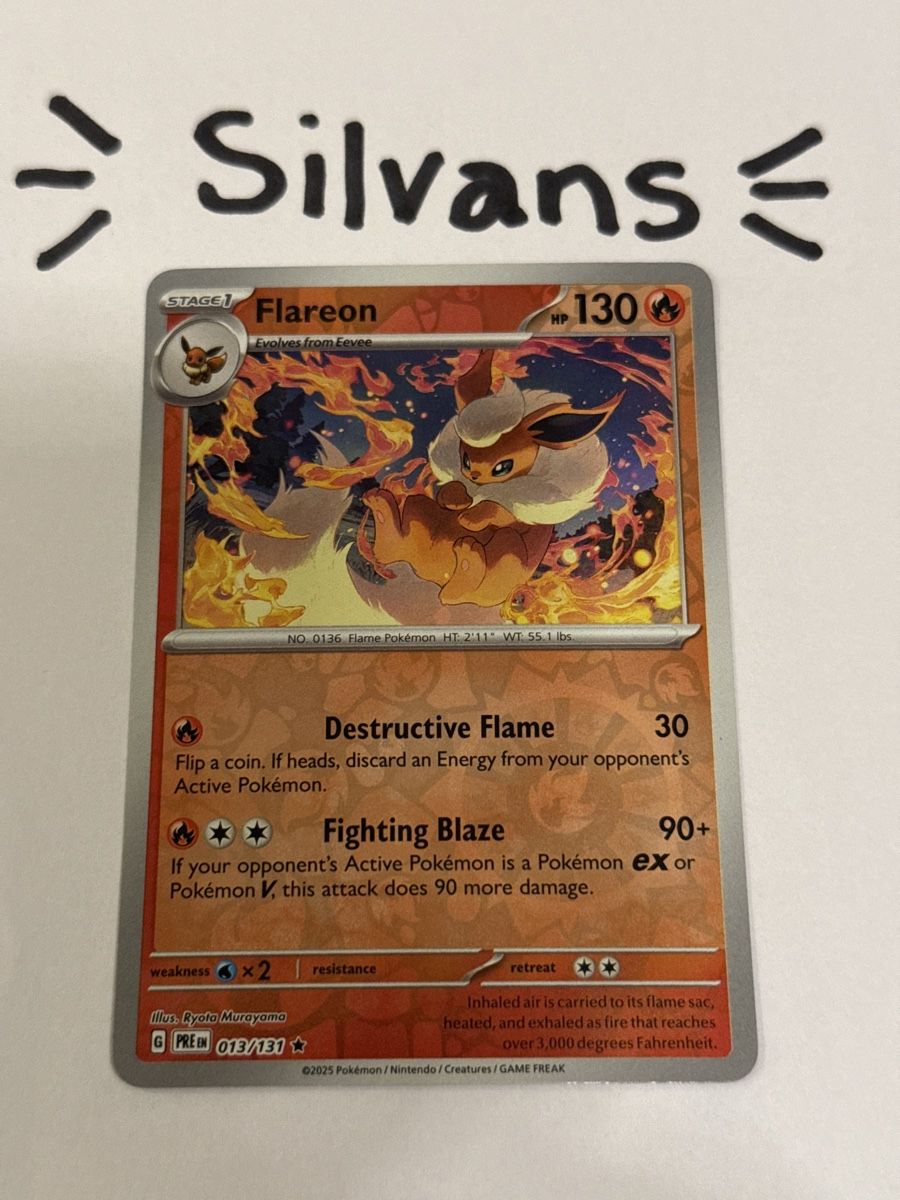 Pokémon Carte collezionabili: Flareon Reverse Holo 013/131 Prismatic Evolutions Englisch – Nuovo (secondo la descrizione) da Wil SG venduto da Silvans