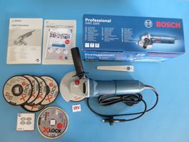 Bosch Professional Winkelschleifer GWS1000 + 10 Stk. Inox