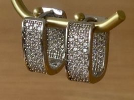Luxus Elegante Ohrschmuck Ohrstecker Farbe: Silber / weiss