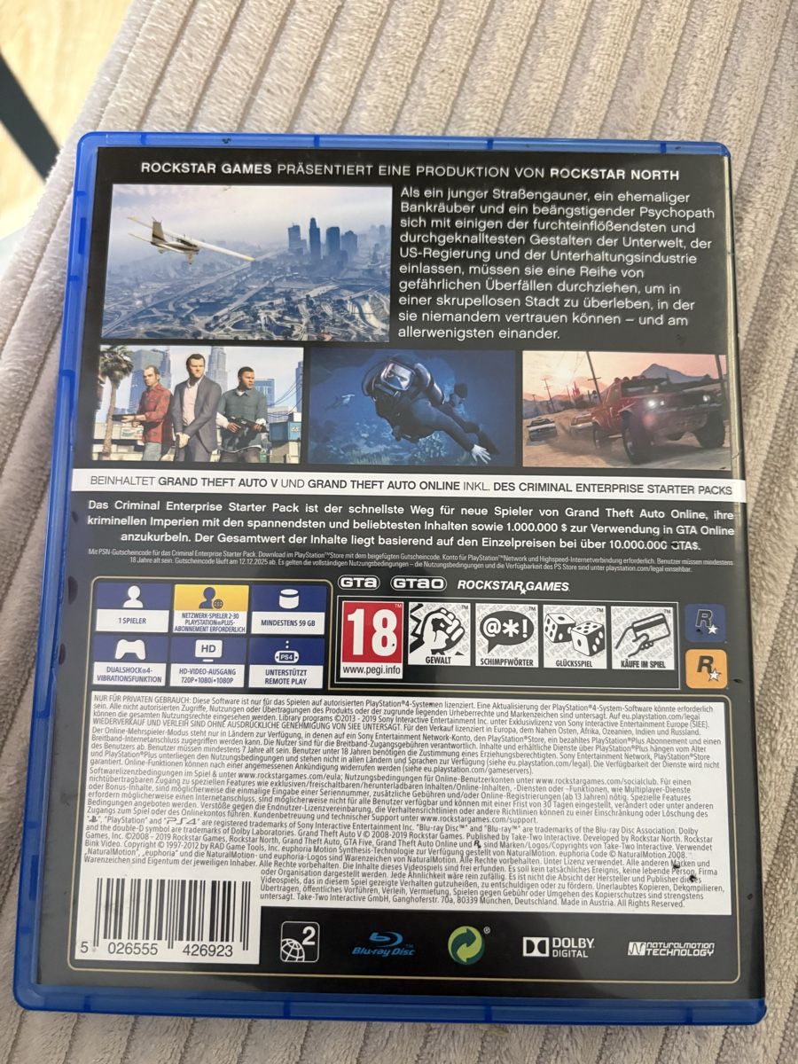 Sony Spiele: GTA V PS4 Disc – Gebraucht aus Aarau von lit_6z2s 3