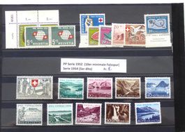 PP postfrisch; Sets 1952,54 (5er und 10er leichte Falzspur)