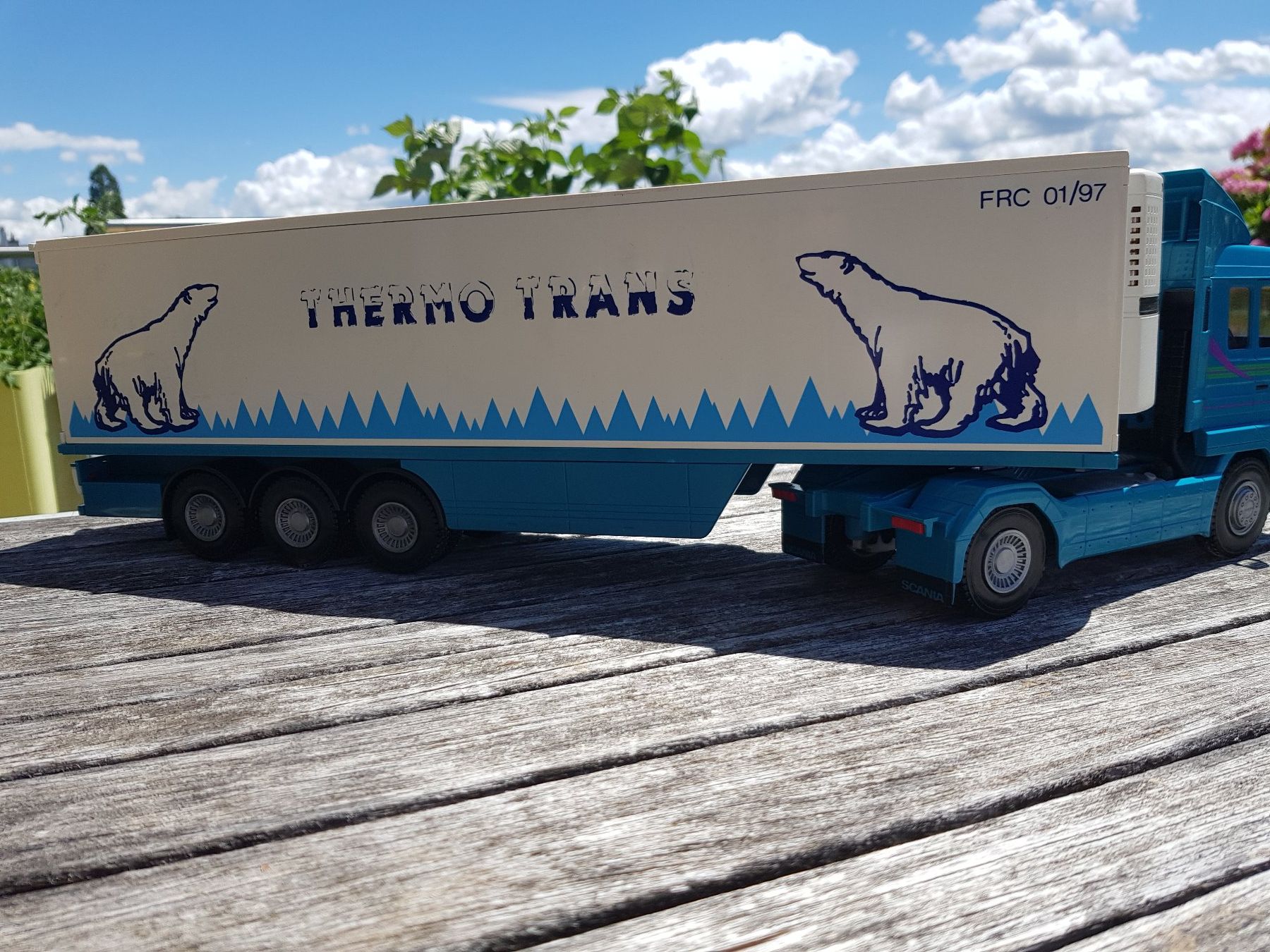 Scania Kit di modellismo & Modellini statici: Scania Modelllastwagen blau THERMO TRANS – Usato da Jona venduto da dampfnuggi 2