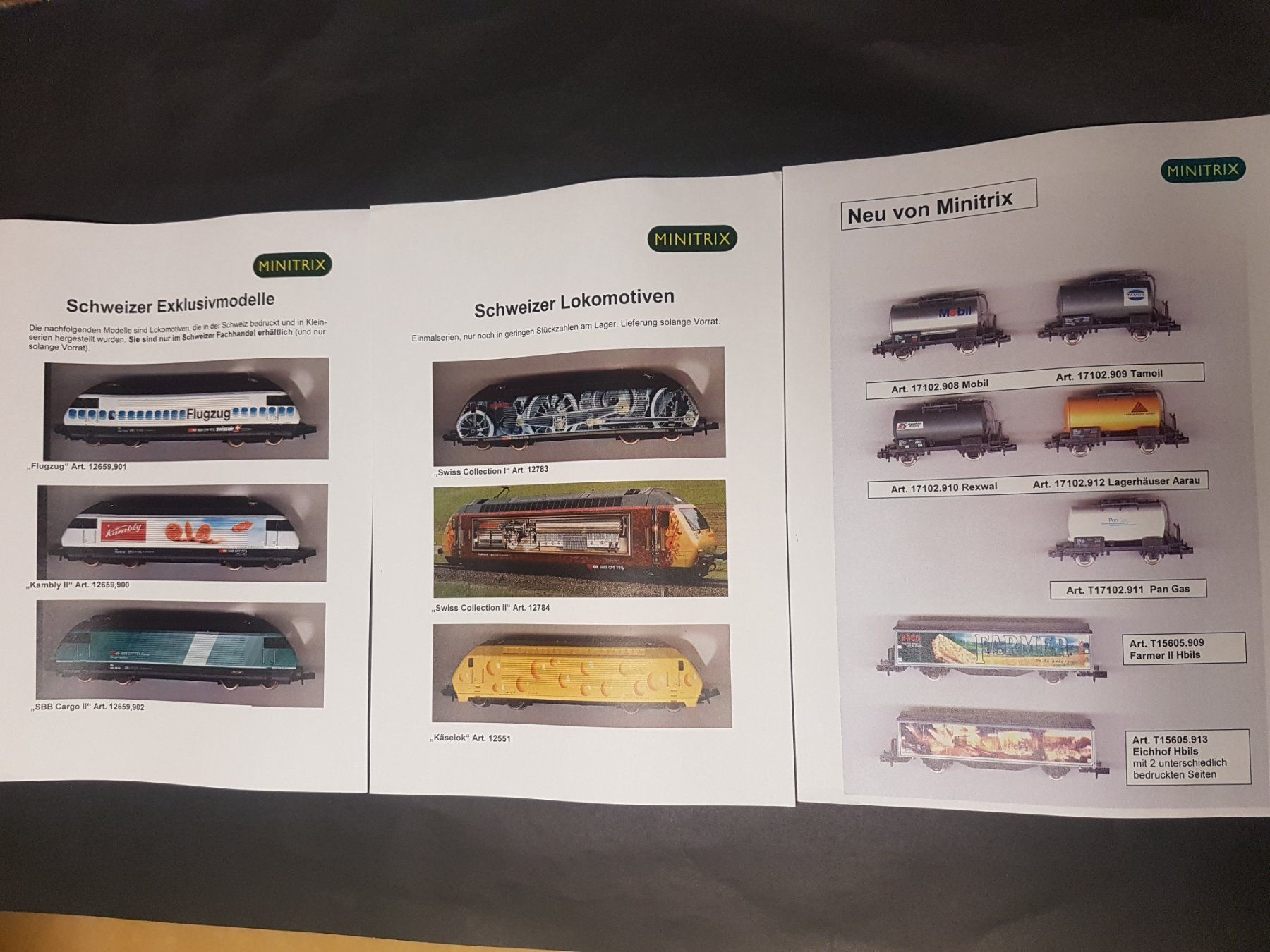 Trix Modellini di ferrovie: Publicité Minitrix, SBB-CFF, Re 460, Swiss Collection, etc. – Nuovo e nell'imballaggio originale da Martigny venduto da Abm1000
