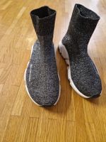 Baskets chaussettes argentées à inscription pointure 39