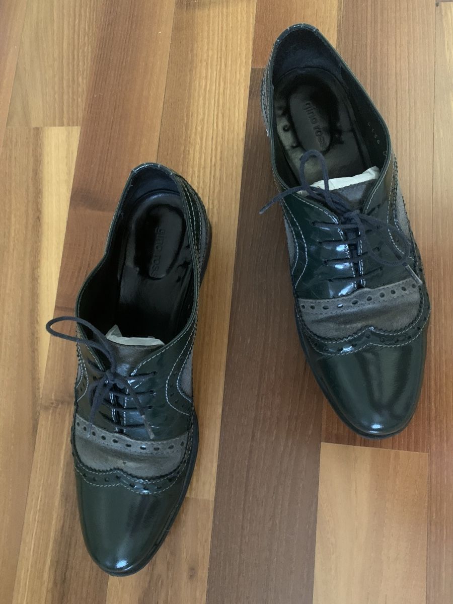 Scarpe da donna: Green leather shoes – Usato da Lausanne venduto da milasha 1