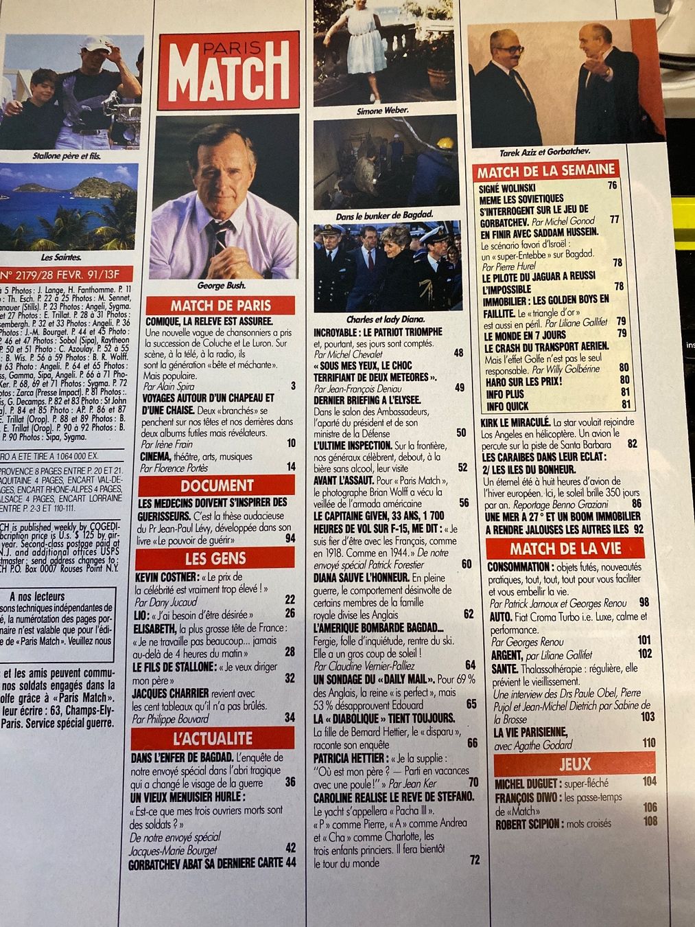 Zeitschriften & Magazine: Paris Match -  Diana - George Bush - 1991 – Gebraucht aus Le Brassus von cinema13 1