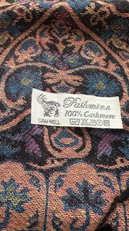 Étole Pashima 100% Cachemire motif floral 