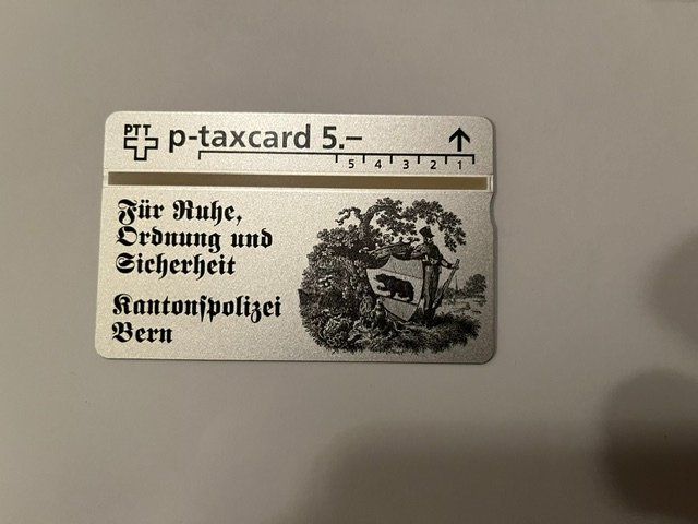 Schede telefoniche: PTT p-taxcard 5.- Kantonspolizei Bern alte Version – Usato da Niederwil AG venduto da dahu75