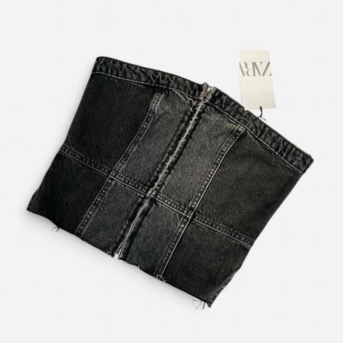 Zara Top: Zara Corset Top, Dark Denim – Nuovo e nell'imballaggio originale da Basel venduto da 1moonstar 1