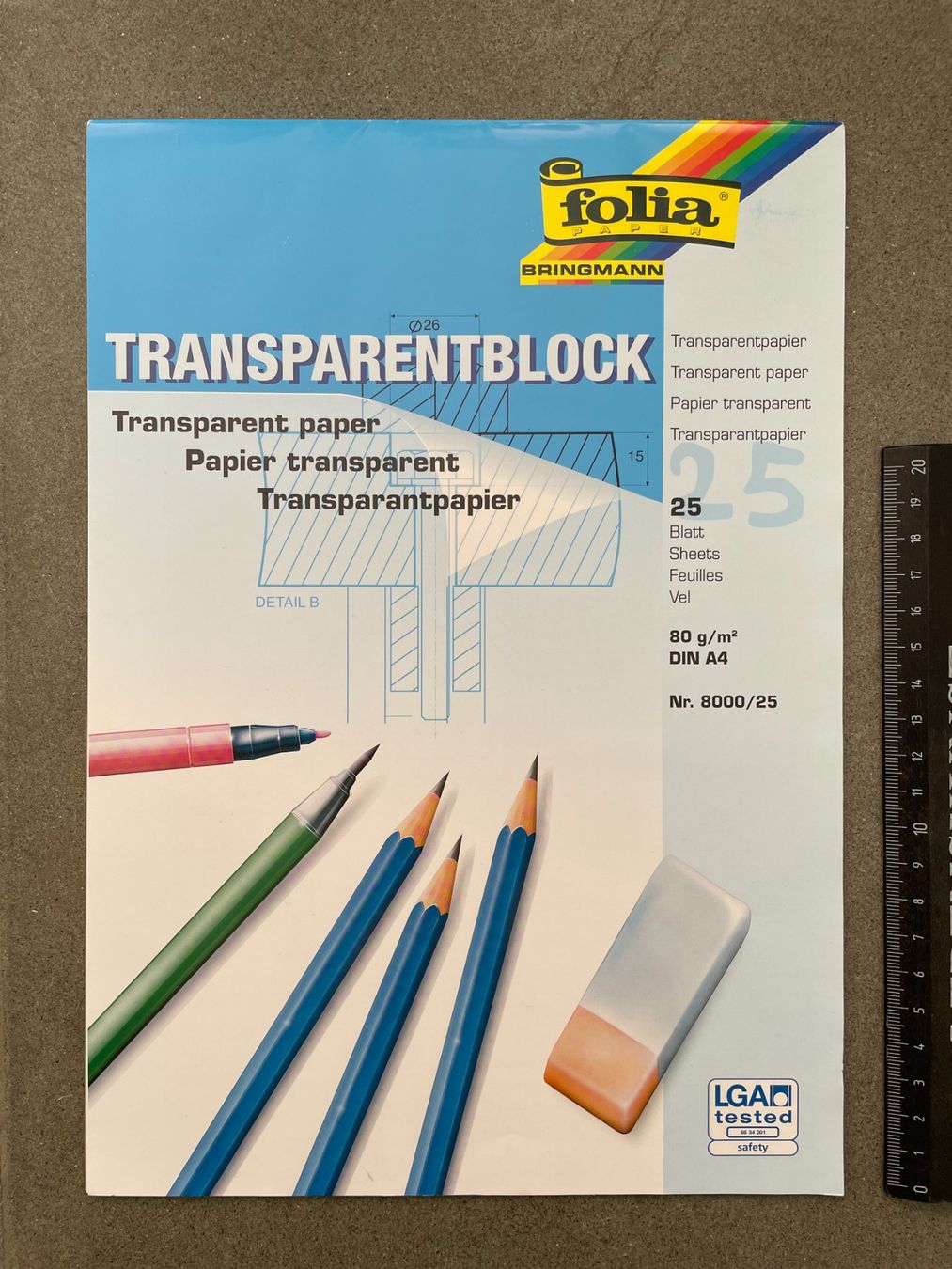 Carta: Transparentpapier Block folia Paper Bringmann – Usato da Zofingen venduto da angito 1