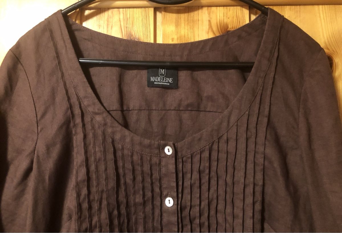 Camicette: BLUSE braun, Gr.40, Leinen  – Nuovo (secondo la descrizione) da Mühlebach (Goms) venduto da chr_q6d8 1