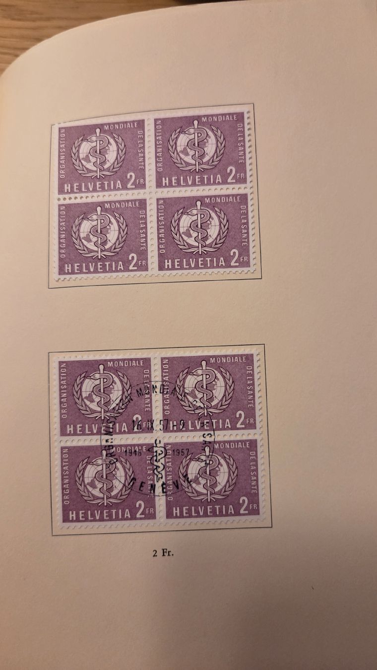 Tutti i francobolli: 1957 Folder Dienstmarken Weltgesundheitorganisation – Usato da Arni AG venduto da Moth68 7