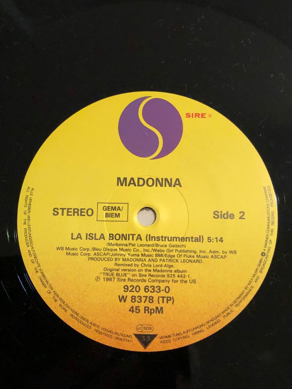 Schallplatten: Madonna.  12“Maxi. La Isla Bonita – Gebraucht aus Faulensee von  3